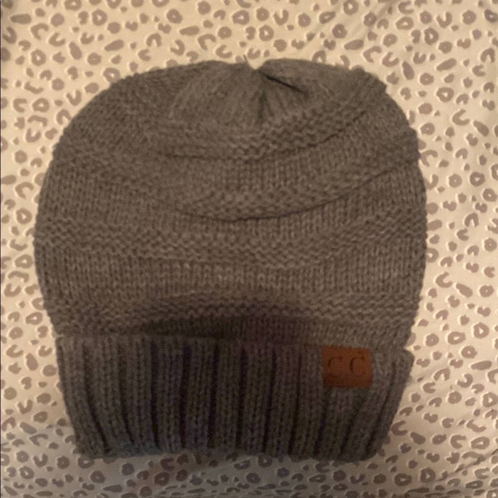 Gray Knit Kids Beanie